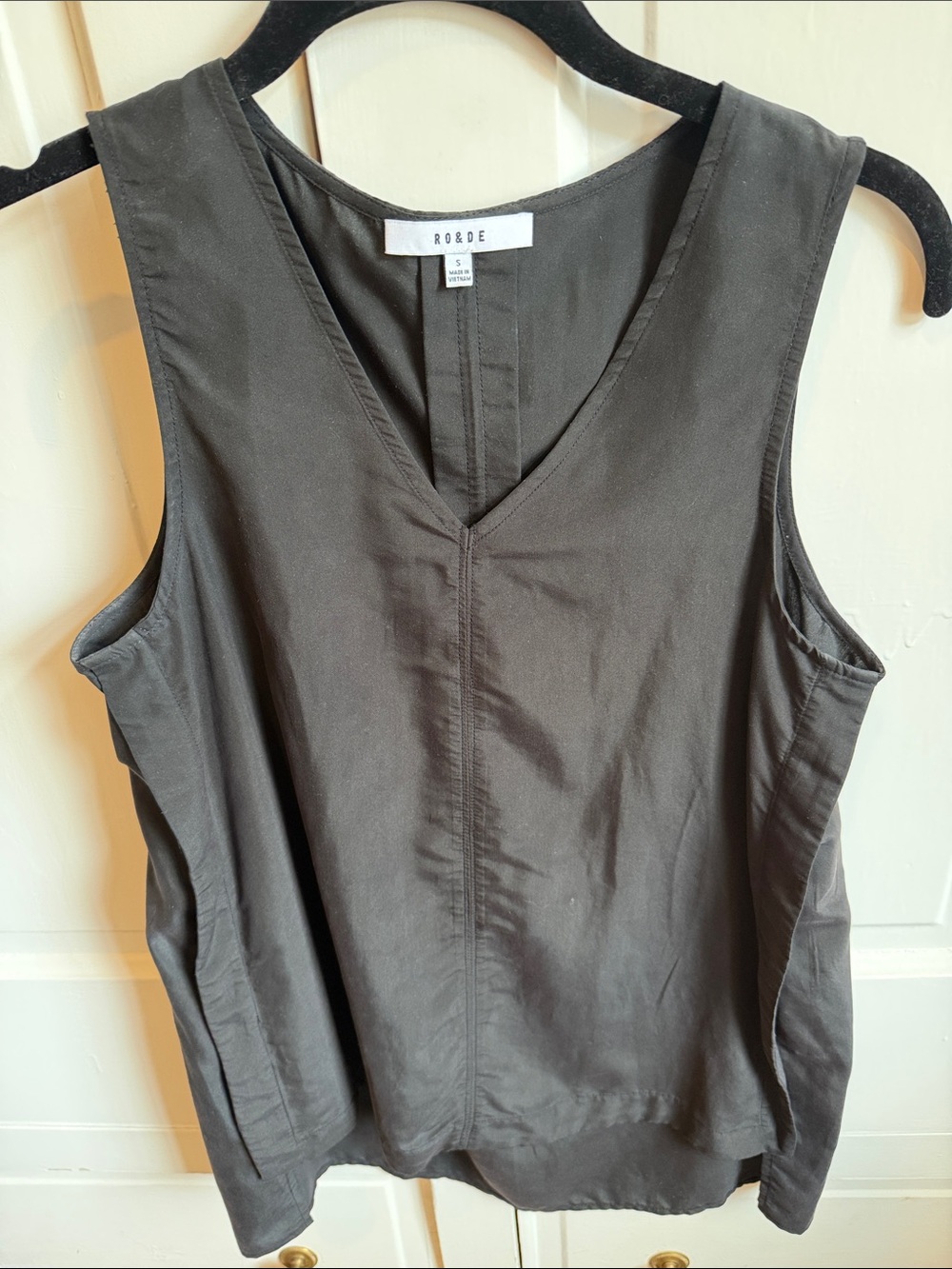 Black Modal V-Neck Sleeveless Top